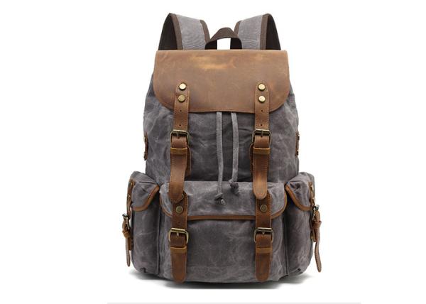 Canvas Shoulder Leather H44 Cm Travel Duffel Backpack