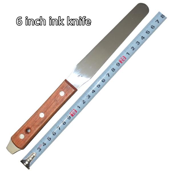 Stainless steel 8 inch belt boring oil knife (wood handle) ink knife knives paint knife paint coating knife mixing