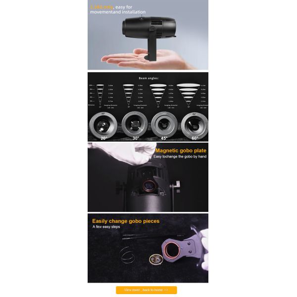 60W LED Logo GOBO Projector Ip65 Waterproof Light Hotel Company Store Wedding Advertising Indoor and Outdoor Use
