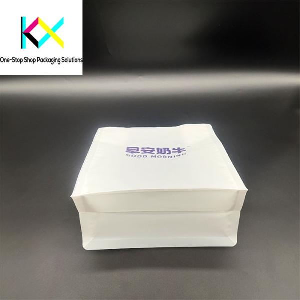 Custom Printed White Paper Bread Packaging Pouch With Window Flexio Printing
