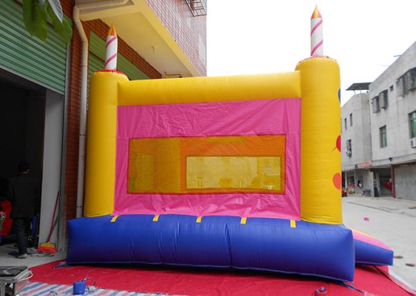 Indoor / Outdoor Inflatable Castles , Happy Birthday Cake Inflatable House For Party