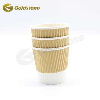 Hot Drink Compatible Ripple Wall Cups Brown Kraft Ripple Cups For Versatile