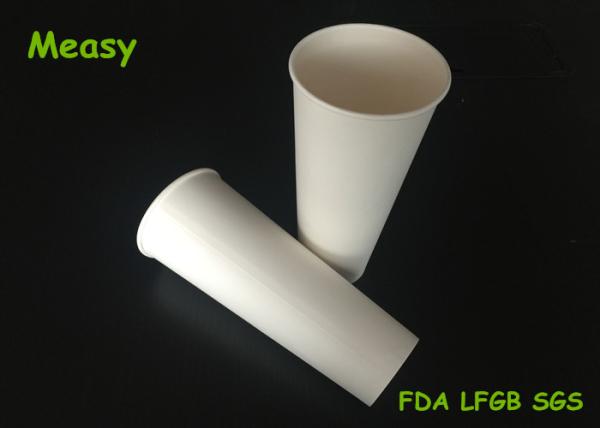 Large / little Size White Single Wall Paper Cups , Hot paper drink cups Non deformation
