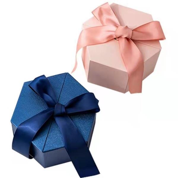 Caixa de presente hexagonal de cartão personalizado para embalagem de perfumes cosméticos