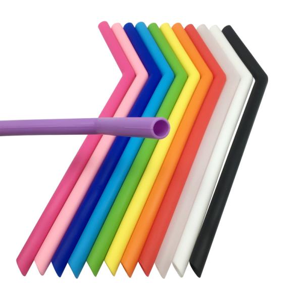 100 percent Eco Friendly Silicone Drinking Straws Big Jumbo Non - Toxic Material