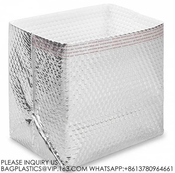 Insulated Foil Bubble Shipping Box Liner Disposable Hot Cold Thermal Insulated Food Delivery Bags