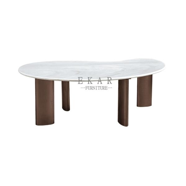 Unique Living Room Marble Top Stainless Steel Metal Leg Modern Coffee Table