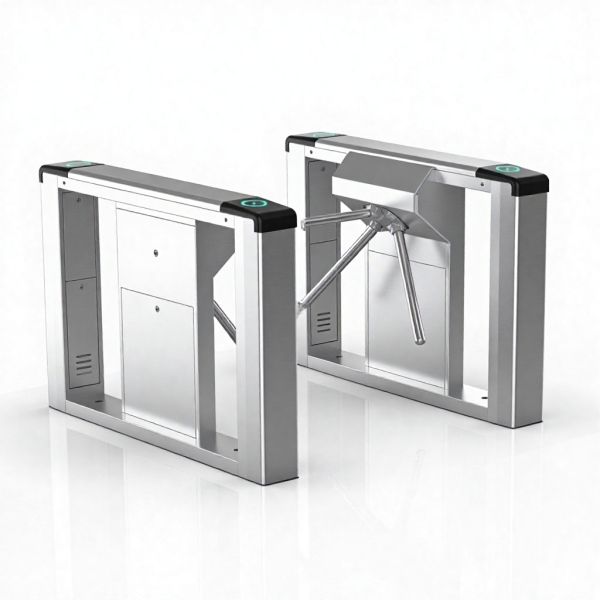 SUS 304 Stainless Steel Tripod Turnstile Smart Access Control Fingerprint QR Face RFID IC