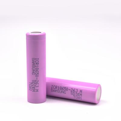 Original Samsung sdi 18650 Samsung 26JM Samsung ICR18650-26JM 3.7V 18650 2600mAh rechargeable cells for battery packs