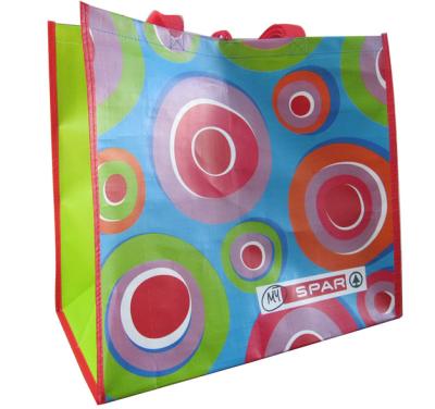Supermarket colorful green recyclable PP woven shopping bags