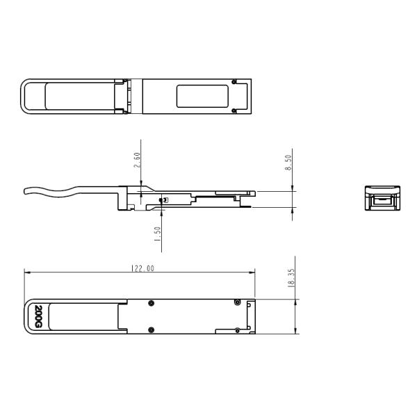 transceiver module QSFP56 200GE SR4 100M OM4 & 70M OM3