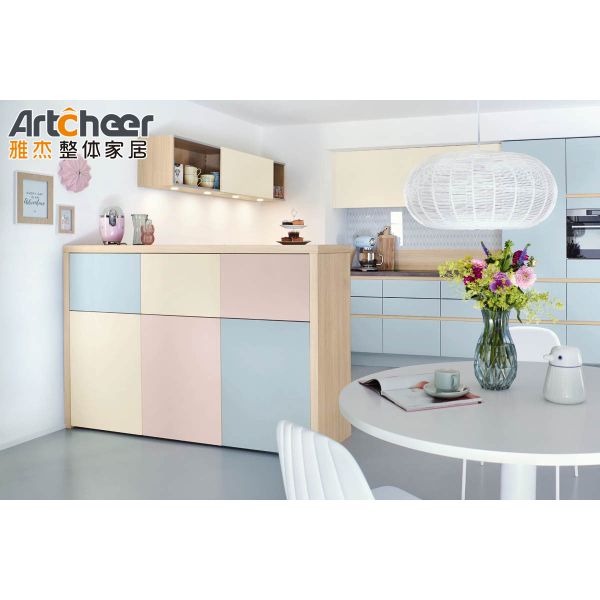 Modern Custom Made L Shape Kitchen Cabinet with Eco-Friendly Material and 5 Year Warranty