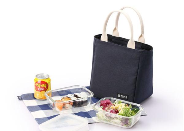 Black Insulated Lunch Box Cooler Bag Easy Carrying 21x22.5x15 CM Size For Men
