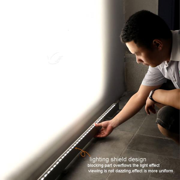 24V LED wall washer lamp outdoor waterproof linear light floor spot lights external wall with glare-shield