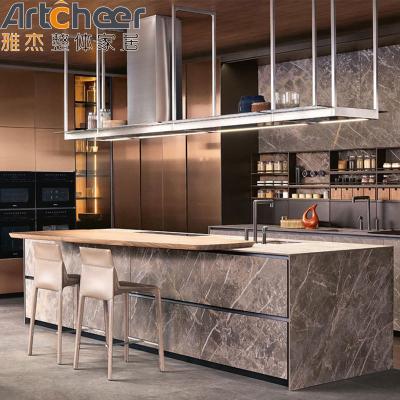 Modern Design Glass Door Kitchen Cabinet With Lazy Susan Storage And Customizable Size