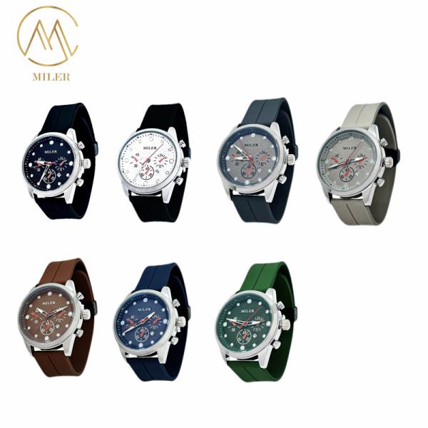 Fabrica Logotipo personalizado de lujo Cuarzo Silicona Sport Strap Reloj de muñeca