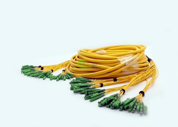 48cores Fiber breakout patch cord E2000 APC - E2000 APC SM 9 / 125 fanout 2 .00mm 0.5M tail ,20M LSZH  Low loss 0.3dB