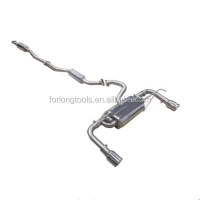 Tubo de escape modificado de aço inoxidável brilhante para Mitsubishi Lancer e controle de válvula