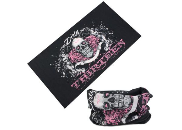 White Black Skull Pattern Tube Mask Bandana , Tube Scarf Head Wrap For Motorbike / Trekking