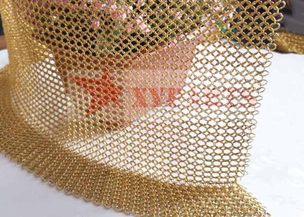 Colorful Stainless Steel Round Ring Living Room Cabinet Metal Chain Mail Curtain