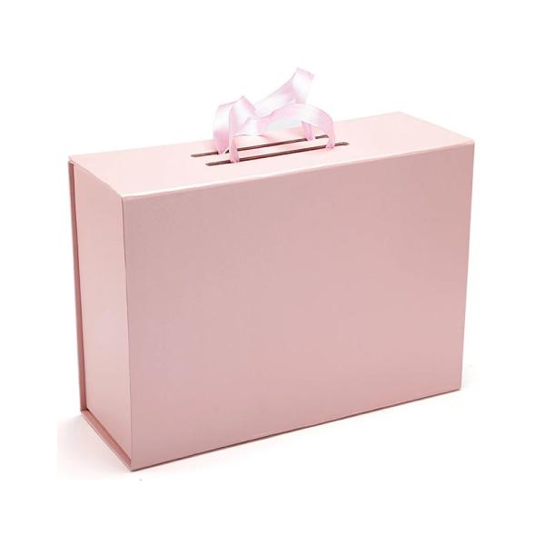 Cosmetic Folding Corrugated Cardboard Gift Boxes Gift Hamper With Ribbon
