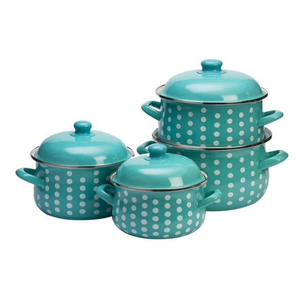 Turkish Style Enamelware Metal Steel Casserole Pot Food Cooking Pot
