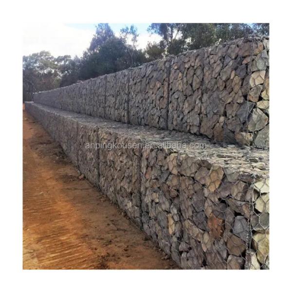 2.7mm Galvanized Woven Gabion Mesh For Garden Decoration And Retaining Wall