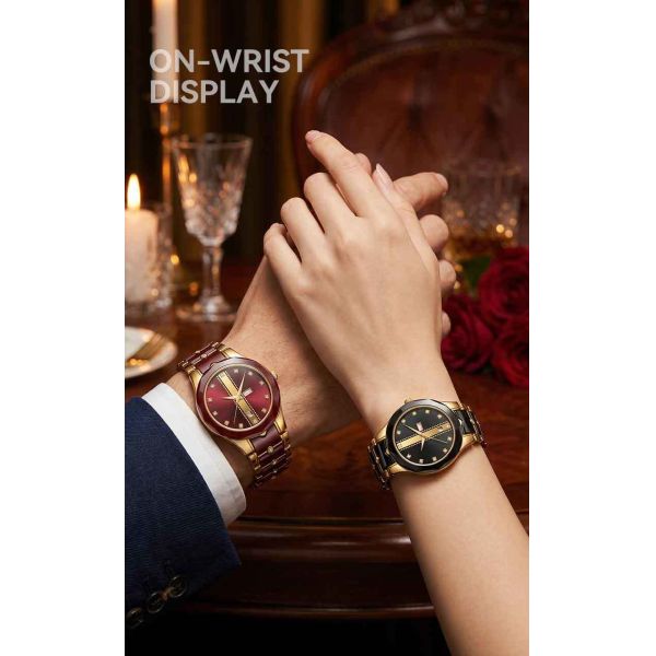 AuraCrest Duo Quartz Watch | Ceramic Couple Wholesale