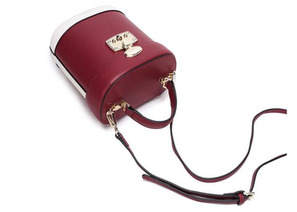 Bucket Lady Collision Color Women'S Leather Shoulder Handbags Cross Body