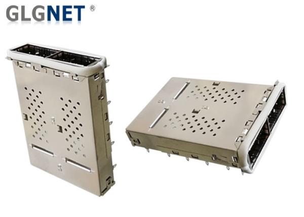 Dual Ports Panel Mount QSFP Cage 4 x 1 Gbit/s For QSFP Female Connector
