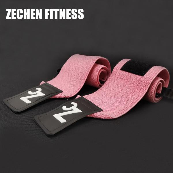 Pink Wrist Wraps Fitness 45*8cm Elastic Cotton Heavy Duty Weight Lifting Straps