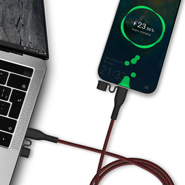 Cable de carga trenzado personalizado con tapa protectora de tipo C a tipo C Cable 1M