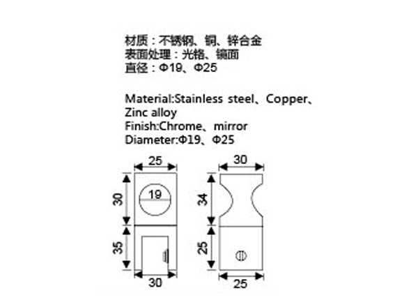High Strength Clamp Square Frameless Door Glass Fitting For House Decoration
