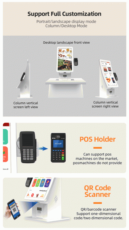 Self Checkin Kiosk with 10-Point Capacitive Touch, 1920X1080 Resolution LCD Display and Cloud-Based CMS for Interactive Self Service