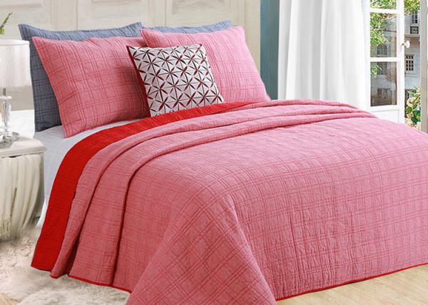 Washed Solid Geometric Bedspreads And Coverlets 3Pcs 100% Cotton For Home
