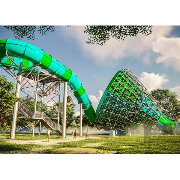 Adult Tornado Water Slide 2.6m Slide Wide 600 - 800 Person Per Hour Capacity