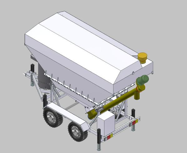 Professional Portable Cement Silo With Wheels And Tires / Low Profile Cement Silo