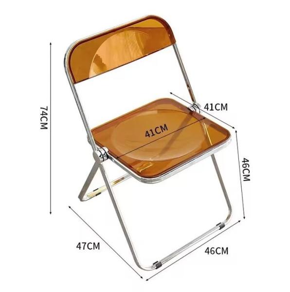 Modern Acrylic Stackable, Plastic Folding Dining Room Armless Home Comfortable Event Chair, Clear, Transparent