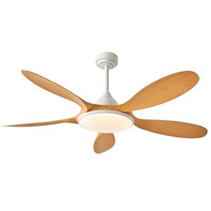 Ventilateur de plafond LED 5 lames ABS moteur silencieux LED éclairage