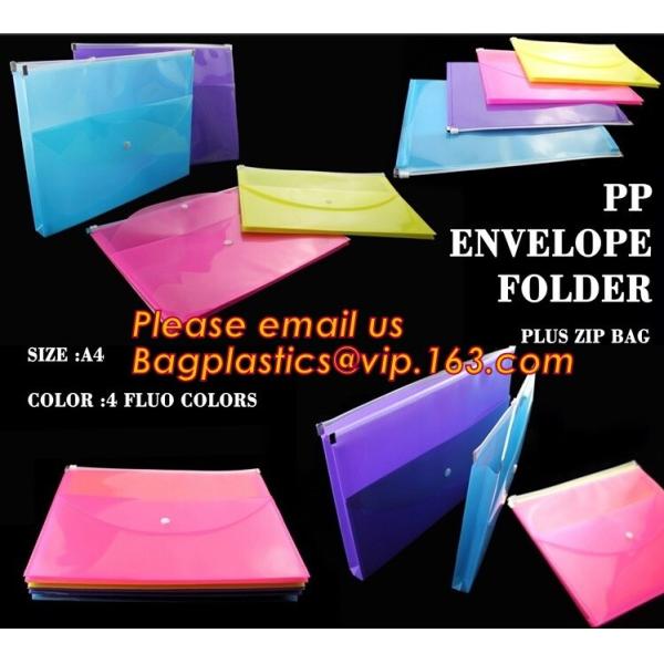 pp envelope pocket folder custom cute printed a4 plastic document carrying file folder bag