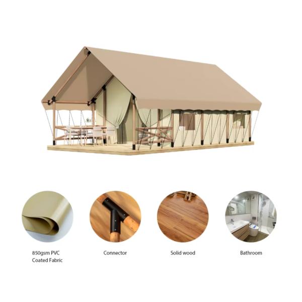 Внешний большой проект гостиничный шатер водонепроницаемый глампинг роскошный сафари лодж шатер