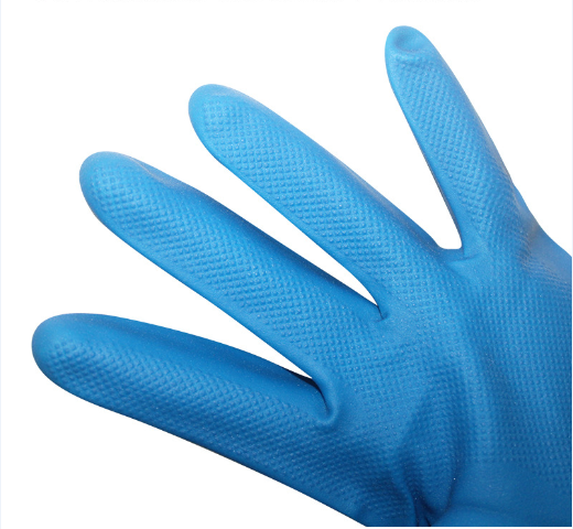 33CM Industrial Nitrile Gloves Solvent Resistant 15 Mil Blue Household Task Use