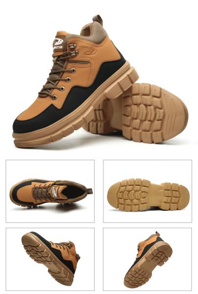 Bottes de sécurité en cuir microfibre OEM  Embout en acier Chaussures de sécurité en Kevlar Semelle en EVA Chaussures de travail Bottes de travail de sécurité