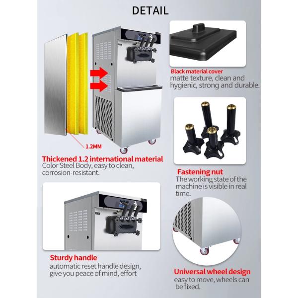 Машина мороженого рекламы нержавеющей стали пола BT-25FB 25L/H стоя мягкая