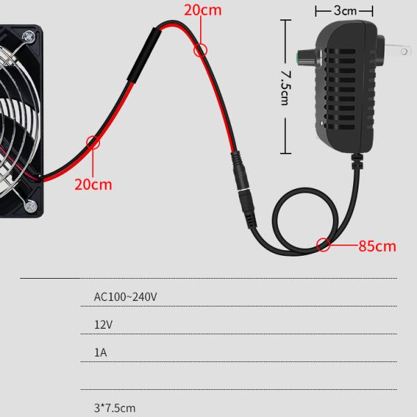 2000RPM Speed Adjustable Cooling Fan 12cm Btc Machine Chassis Workstation Cabinet Radiator Server fan