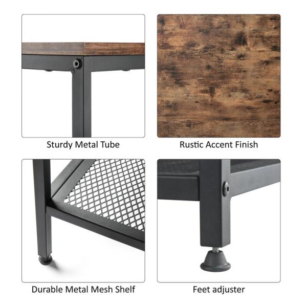 Industrial Wood And Metal Coffee Table Nesting Accent Tables