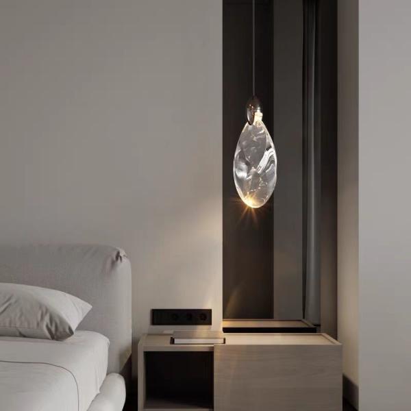 Light Luxury Modern Bedroom Bedside Lamp Living Room Creative High Grade Sense Crystal Pendant Light Simple Restaurant Bar Small Chandelier