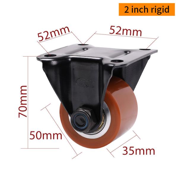 EDL 2inch 250kg Plate TPU Equipment Caster by Rigid, Swivel and Brake type M412P-86A