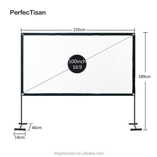 Portable Outdoor Folding Projector Screen 100 Inch / 120 Inch Fast Fold Projector Screens