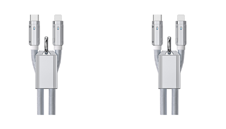 65W/27W Genuine Silicone Braided Fast Charging Cable,C to C / C to Lightning,1m,Silver, Zinc Alloy Shell, Supports PD & Data Sync